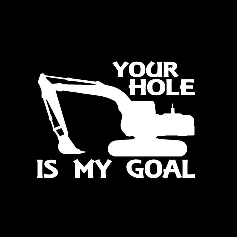 JIFENLI Car Sticker 12.6CM*9.2CM Fun Your Hole is My Goal Vinyl Car-Styling High-Quality Car Sticker Decal