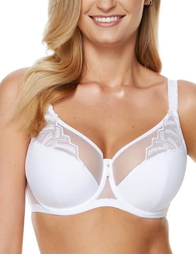 Gorteks Sujetador para Mujer, Blanco con Detalle Gris, 100B