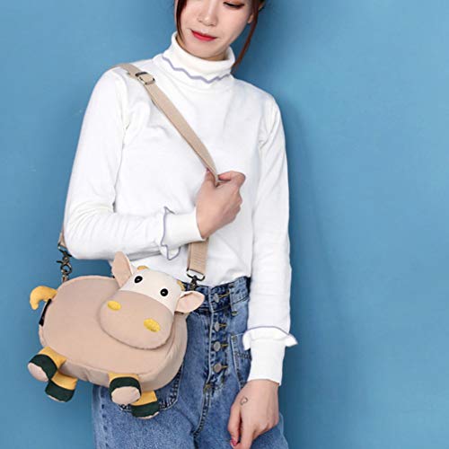 KESYOO Bolsas Crossbody Bolsa de Lona de PelÃºcia Em Forma de Vaca Bolsa de Ombro Casual Bolsa Hobo