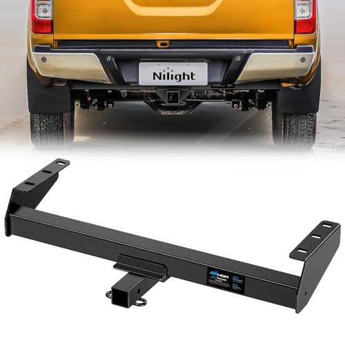 Image of Nilight Class 3 Trailer Hitch 2 Inch Receiver Tow Hitch Compatible with Suzuki Equator 2009-2012, Nissan Frontier 2005-2026, Multi-Fit Hitch for Ball Mount Cargo Carrier Bike Rack, Black Powder Coated