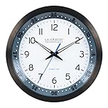 La Crosse Technology 404-54667-INT 10-Inch Atomic Chapter Ring Stainless Steel Analog Clock