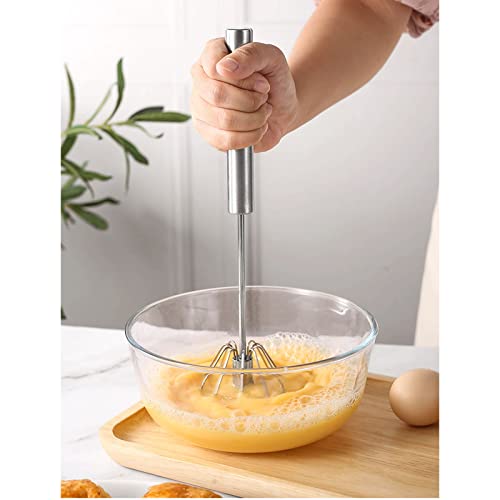 Mezclador rotatorio de Acero Inoxidable a presión Manual Batidor de Huevos rotatorio automático Mezclador semiautomático