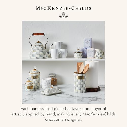Image of MACKENZIE-CHILDS Enamel Utensil Holder, Gray-and-White Sterling Check