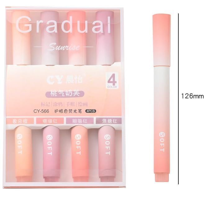 Image of WINDSELLAesthetic Cute Highlighter Pen || Highlighters Markers Pen || No Bleed Marker Pens with Chisel Tip || Pastel Marker Set || Aesthetic Cute Pastel Highlighters set (CY 566 Mix)