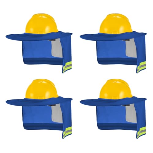 4 Pack Sun Shade Full Brim, Visor Mesh Neck Sun Shield with Reflective Strips Neck Sunshade Cover, Accessories (Blue)