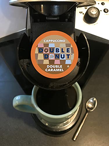 Double Donut Cappuccino Coffee Pods, Caramel Cappuccino, Single Serve Coffee For Keurig K Cups Brewers, 24 Count #TOP6