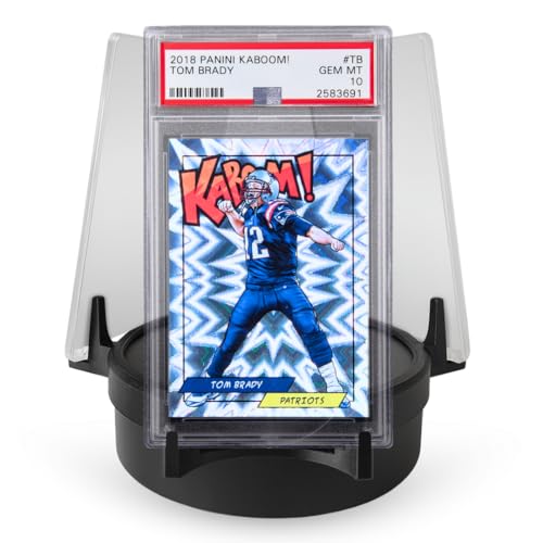 Rotating Sports Card Display Stand for Graded Slabs, One-Touches, Top Loaders – 360° Turntable - PSA, BGS, SGC, TCG – Adjustable Speed – Card Holder Gift for Collectors (Fits 3 Cards)