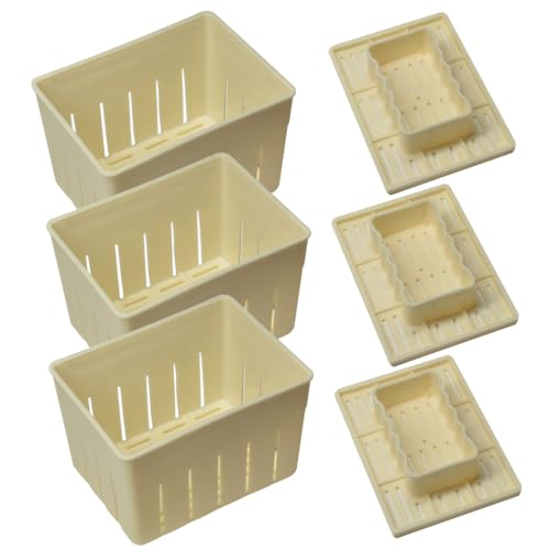 Prensa de tofu, 3 piezas, 5, 5x4, 3x3, 7 pulgadas, fabricante de tofu casero, molde de PP de grado alimenticio, prensa de queso rectangular para bricolaje, utensilios de cocina, paño no incluido