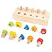 モンテッソーリねじナットパズルおもちゃベビーライフスキル学習色認知おもちゃごっこ遊び木のおもちゃアクティビティセンター供給