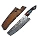 8 Inch Rękodzieło Damaszek Stal Nakiri Nóż z osłoną hebanową uchwyt japoński Knife Cleaver Noże Warzywa Noże (Color : HR Nakiri w Sheath)