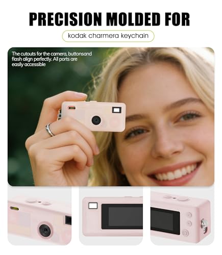 Funda rosa para cámara digital Kodak CHARMERA con protectores miniatura 2