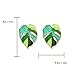 Opexicos 4Pcs Enamel Monstera Leaf Stud Earrings Fashion Bohemian Alloy Earrings Charms Accessories Purple+Yellow+Green+Pink
