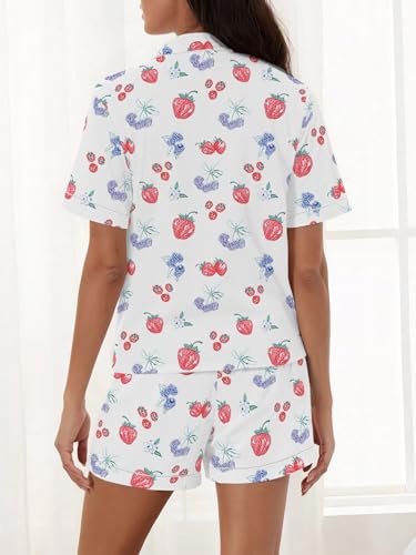 Women's 2 Piece Pajama Set Loungewear Pajamas Cute Pjs Sets Sleepwear Button Down Lounge Sets Soft Preppy Y2k4