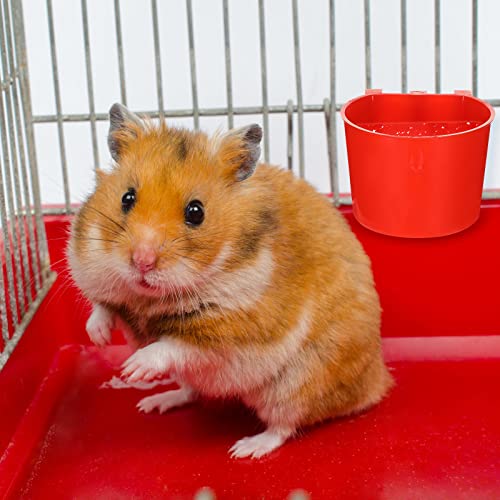 30 Pcs Cage Cups Birds Feeders Bird Water Dispenser Hanging Quail Waterer Plastic Chicken Feeding Watering Dish for Small Coop Parrot Parakeet PET Poultry Pigeon Gamefowl Food Seed Bowl Supplies, Red - Thumbnail 5