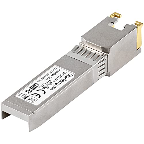 Image of StarTech Cisco GLC-T Compatible SFP Module, 1000BASE-T, TAA (GLCTSTTAA) | 1GE Gigabit Ethernet SFP, SFP to RJ45 Cat6 /Cat5e, RJ-45 100m, Cisco Firepower, ASR920, IE2000