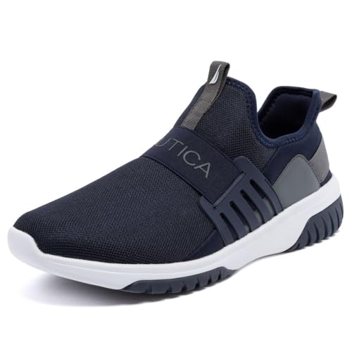 Image of Nautica Men's Slip-On Sneakers - Casual Fashion Shoes for Walking, in Medium & Wide Widths