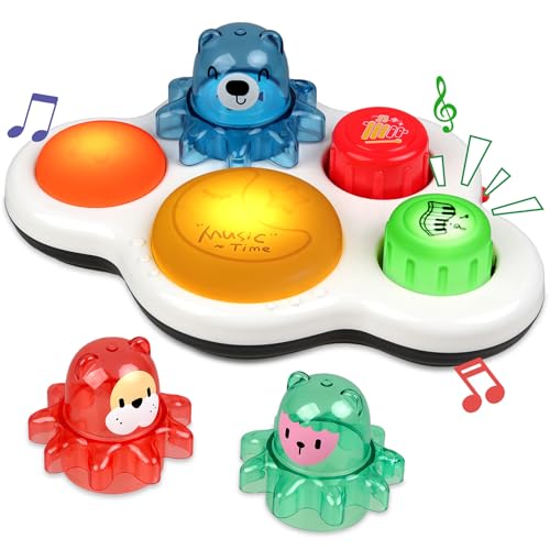 Litand Baby Drum for Boys & Girls, Light Up Infant Tummy Time Toys for Toddlers Age 1 2 3, Baby Toys 0-6-12 Months