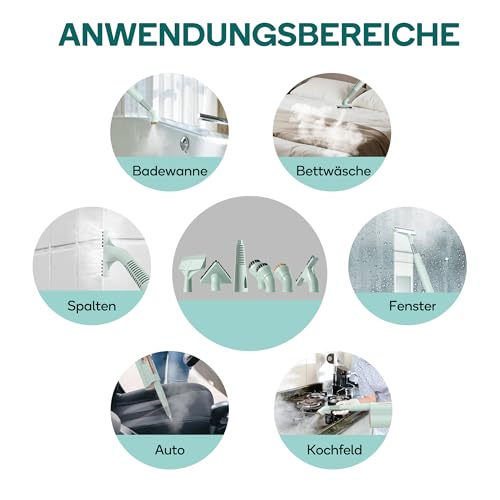 Newbealer 7-teiliges Ersatzteilset für Dampfreiniger NB602N – Dreieck-, Messing-, Spalten-, Nylonbürsten, Dampfdüsenaufsatz und Abzieher, Mopppartien Bürstenköpfe (7 Stück)