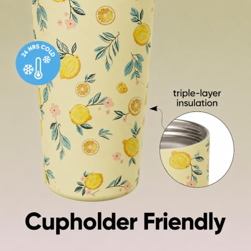 Image of HomeCloud 900ML Stainless Steel Water Bottle - Double-Wall Vacuum Insulated, Leakproof Straw Lid, BPA-Free Reusable Travel Flask with Two-Way Spout for Gym, Office & Outdoor Use (Yellow)