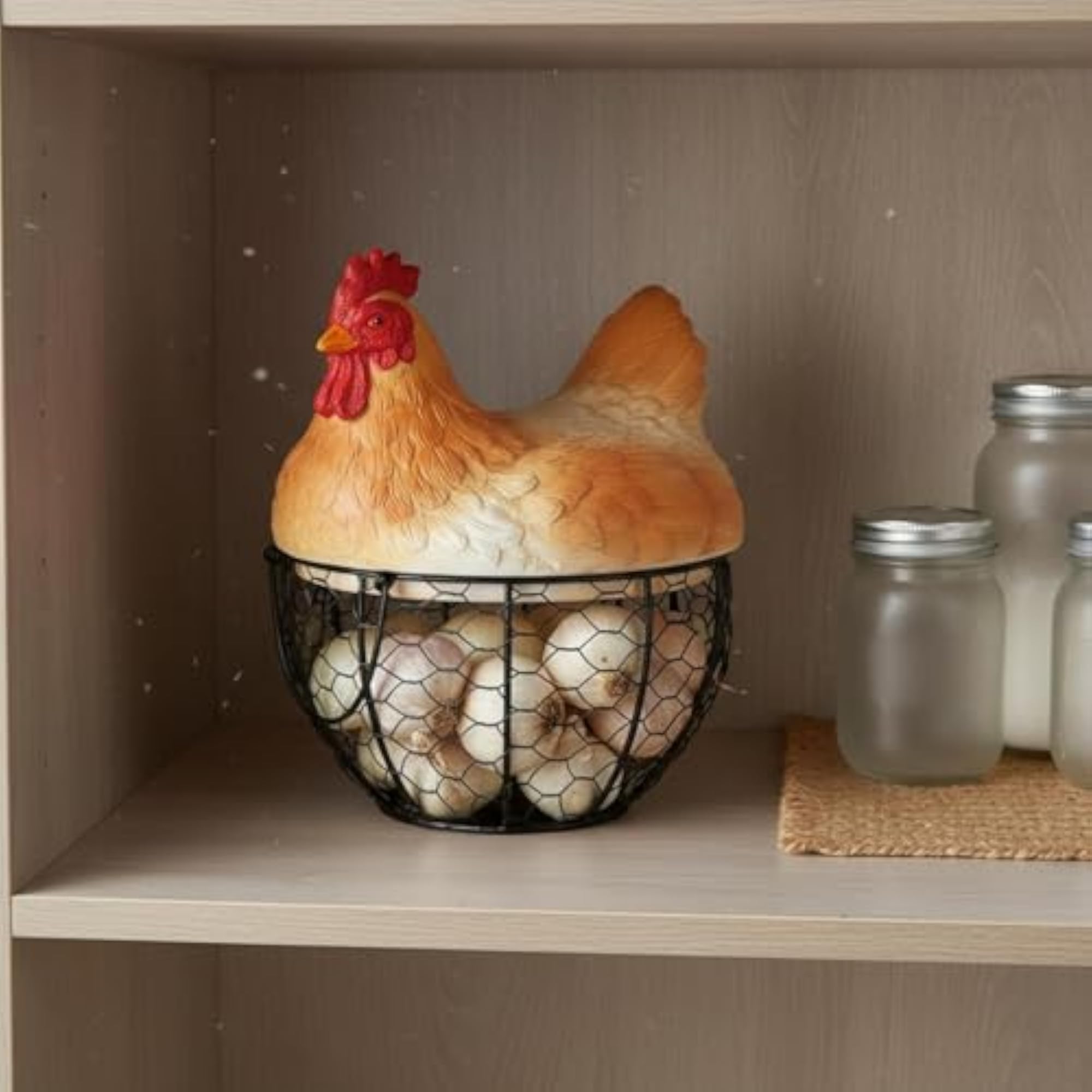 Decorative Chicken Shaped Wire Oval Basket