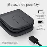 Logitech Mobi Fold, ultra-przenośna mysz podróżna, mała i lekka, przewijanie dotykowe, ciche kliknięcia, 4K DPI, obsługa Bluetooth, dla Windows PC, Mac, Chromebook, Android, iPad - Czarny