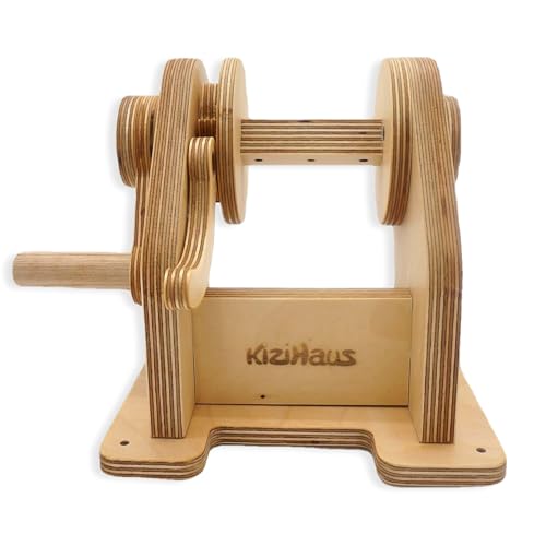 kizihaus Wooden Hand Winch Toy – Bucket Pulley System for