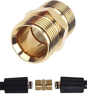 2Pcs M22 Metric Male to Male Brass Pressure Washer Adapter Hose Coulper Fitting Connector