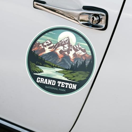 Image of Grand Teton National Park Sticker - Waterproof Decal for Cars Bumpers Laptops Water Bottles & Travel Gear
