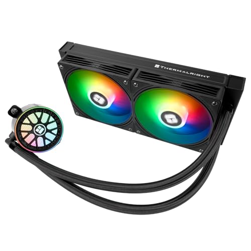 Thermalright AQUA ELITE 240 V6 ARGB Black-CPU Flüssigkeitskühler, effiziente PWM geregelte Pumpe, für AM4/AM5,Intel LGA1150/1151/1200/2011/1851/1700,Integrierter wassergekühlter Kühler-Schwarz