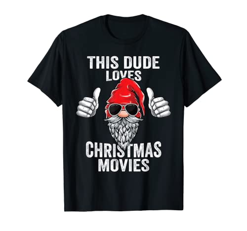 This Dude Loves Christmas Movies Shirt Men Boys Kids Camiseta
