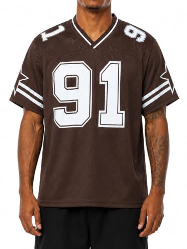 Image of Jersey Shirts for Women Y2k Graphic Tees V Neck Baggy Streetwear Number Oversized T Shirt Summer Tops