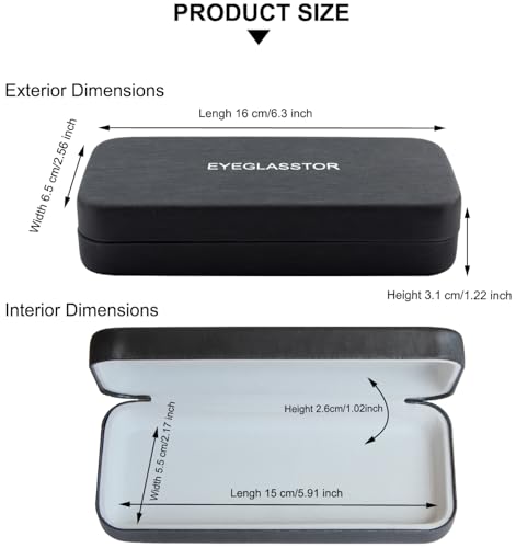 Image of Hard Shell Eyeglasses Case Protective Glasses Case for Men and Women Linen Fabric