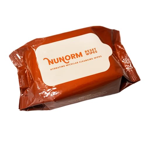 NuNorm Reset Wipes | Moisturizing Micellar Cleansing + Makeup Removal | 100% Biodegradable Non-Woven Spunlace Viscose Fiber | 95% Naturally Sourced | Sustainable Plant-Based Formula | Made In Japan