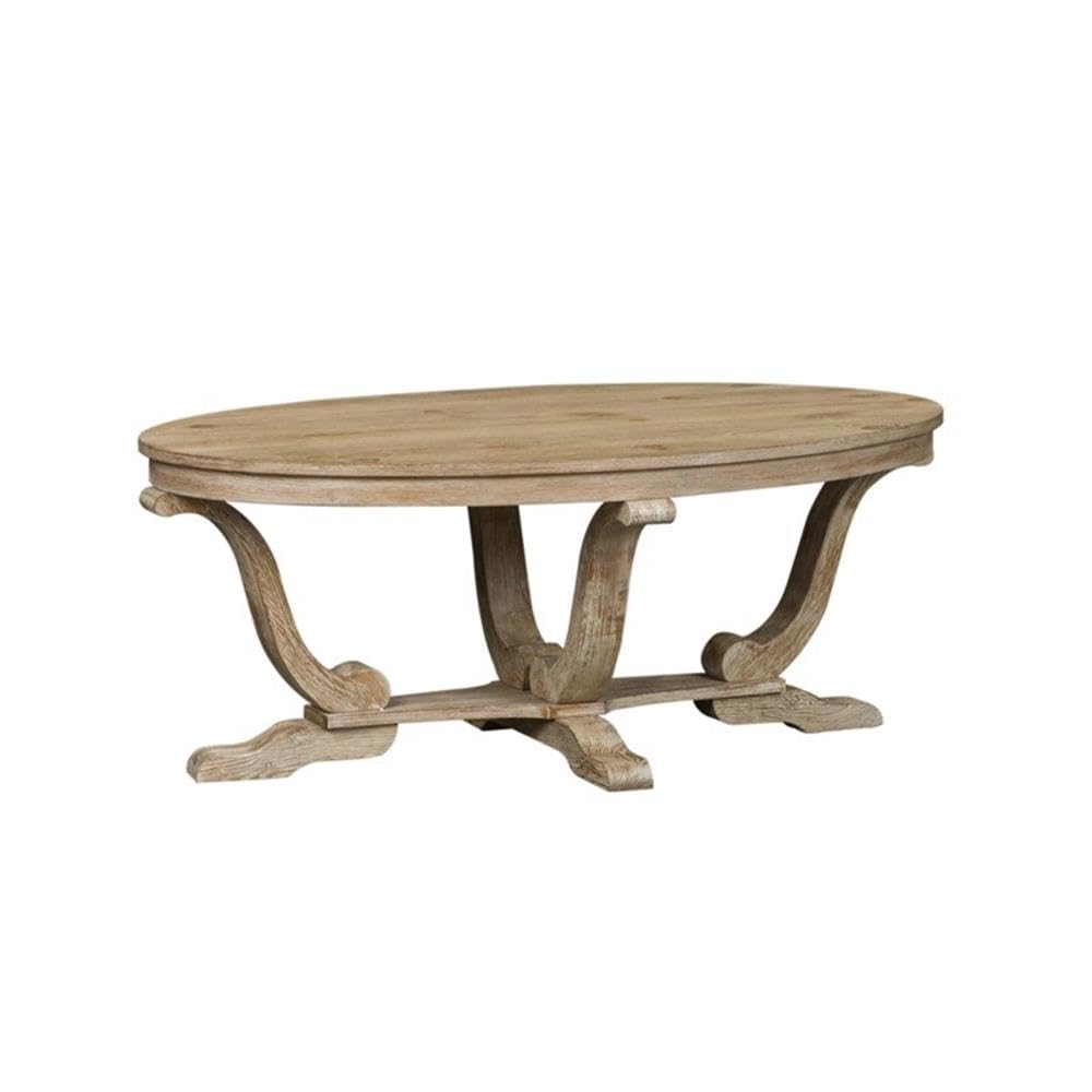 Pemberly Row Traditional Wood Oval Cocktail Table in Espresso