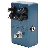 Pedale effetto Delay Echi magnetici Pedale per chitarra in metallo blu scuro con manopole di rigenerazione della velocità di profondità del tempo per musicisti professionisti e
