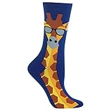 HOTSOX Womens Giraffe Socks 1 Pair, Blue, Shoe Size: 9-11