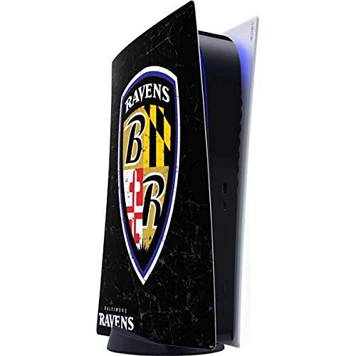 Skinit Decal Gaming Skin Compatible with PS5 Digital Edition Console - Officially Licensed NFL Baltimore Ravens - Alternate Distressed Design