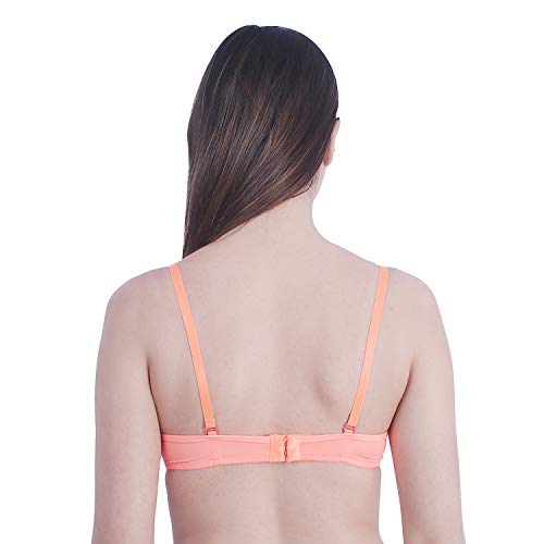 Image of Brachy Women's Poly Cotton Padded Wired Push-Up Bra (BCA ZLPU011 32A Glossy Fire Glossy Fire 32A)