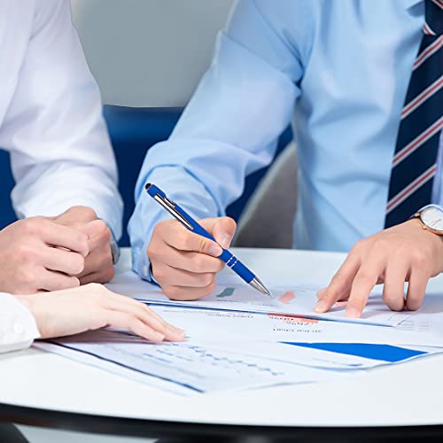 Oddmoal Ballpoint Pen With Stylus Tip, Soft Touch Click Metal Pen, 1.0Mm Medium Point, Black Ink, 12 Count(Blue) #TOP5