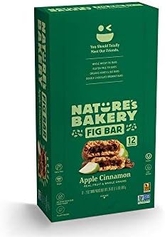 Nature's Bakery Whole Wheat Fig Bars, Apple Cinnamon, Real Fruit, Vegan, Non-GMO, Snack Bar, 1 Box With 12 Twin Packs (12 Twin Packs)
