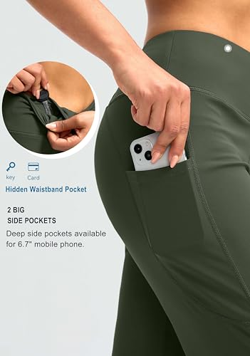Image of G Gradual Capri Pants for Women High Waist Workout Yoga Pants with Pockets Tummy Control Leggings Crop Straight