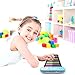 PicassoTiles Electronic Piano 49Key Flexible Roll-Up Keyboard with Recording Feature 8 Tones 6 Demo Songs Built-in Speaker Educational Music Toy for Kids Toddlers Boys Girls Rainbow Color Design PT49