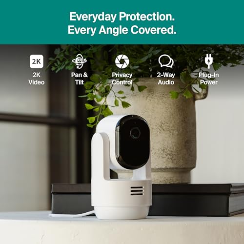 Image of Arlo Essential Indoor Pan Tilt Security Camera 2K (2025 Release) - Wired Plug-in Power, Person Recognition, Animal Detection, Animated Preview, 1-Month Secure Plan, Auto Motion Tracking, 1 Cam, White