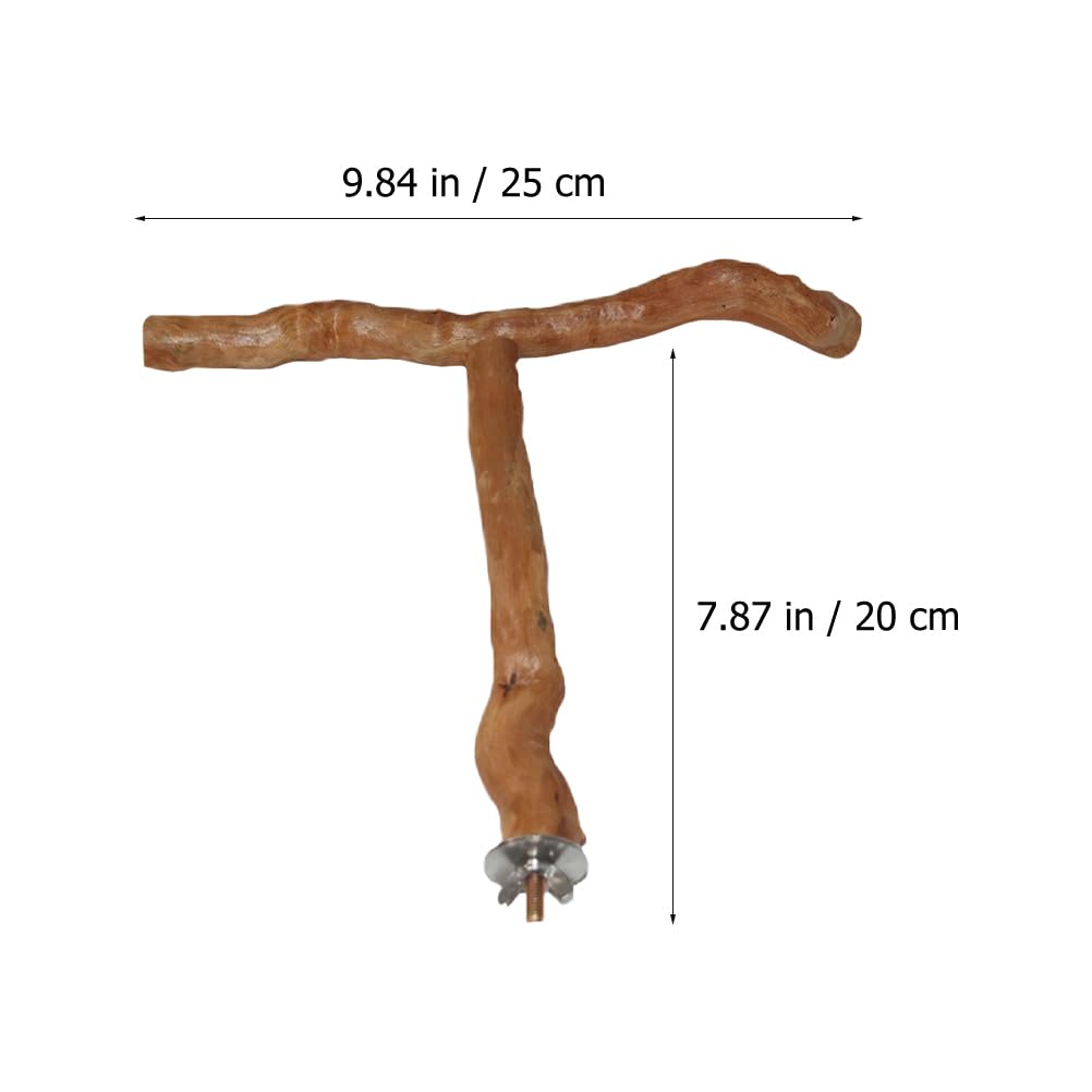 Parrot t Stand Wear-Resistant Parrot Stick T-Shaped Bird Stick Wooden Parrot Toy Wear-Resistant Parrot Toy Bird Accessory Parrot Supply Wooden Parrot Stick Cockatiel Toy Bird Perch