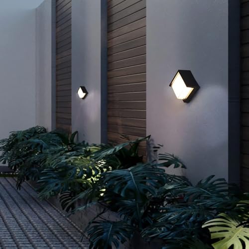 Image of JACKAL 12 Watt Warm White LED Outdoor Wall Lights, Gate Lights Waterproof (Sqaure) - Fancy Exterior Wall Mounted Light, Wall Lamp | IP65 Grade Waterproof Aluminium Body - 6 Months Warranty
