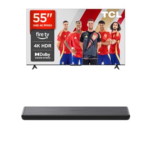 TCL 55PF650 55 Pulgadas 4K Ultra HDFire TV S45HE Barra de Sonido