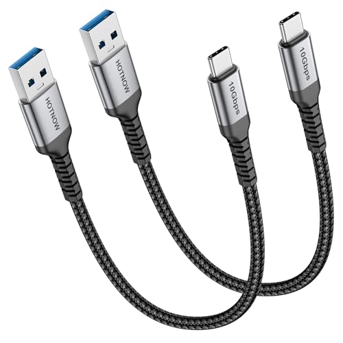 USB A to USB C 3.0 Cable, 6 inch/0.5FT (2pack) 10Gbps High Speed Data Transfer, 3A Fast Charging Android Auto USB C Cable, Compatible with Samsung T7, Galaxy S24 S23 Note 20, iPhone 15 16 Pro Max