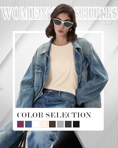 8 Pack Womens Long Sleeve Shirts Casual Basic Tops Crew Neck Undershirts Stretch Layering Tee Shirts 2025 Fall2