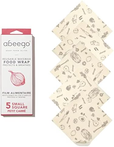 Abeego, The Original Beeswax Food Storage Wrap - Set of Five 7" Natural Small Square Sheets