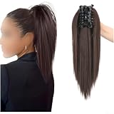 Hitzebeständiges Synthetikhaar für pony 40cm Färbbar Glatt Hitzebeständiges(W0109-4)